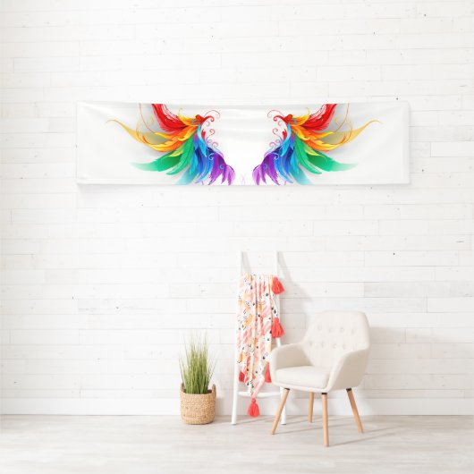 Banderoles Ailes fluffy arc-en-ciel (Insitu)