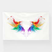 Banderoles Ailes fluffy arc-en-ciel (Horizontal)