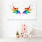 Banderoles Ailes fluffy arc-en-ciel (Insitu)