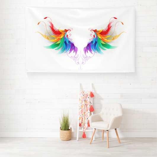 Banderoles Ailes fluffy arc-en-ciel (Insitu)
