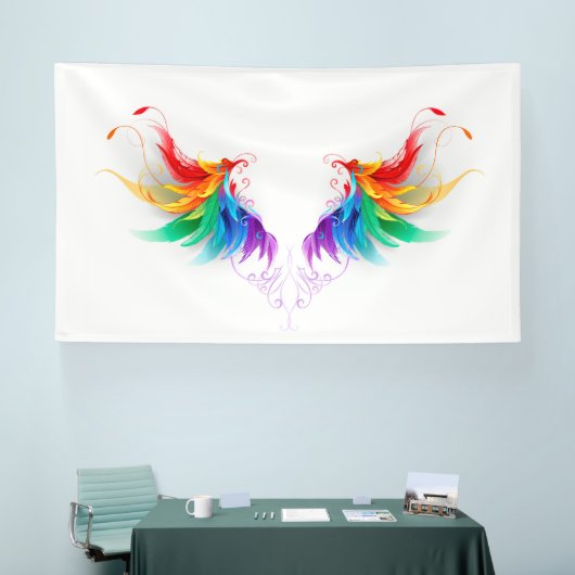 Banderoles Ailes fluffy arc-en-ciel (Salon professionnel)