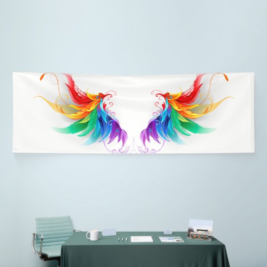 Banderoles Ailes fluffy arc-en-ciel (Salon professionnel)