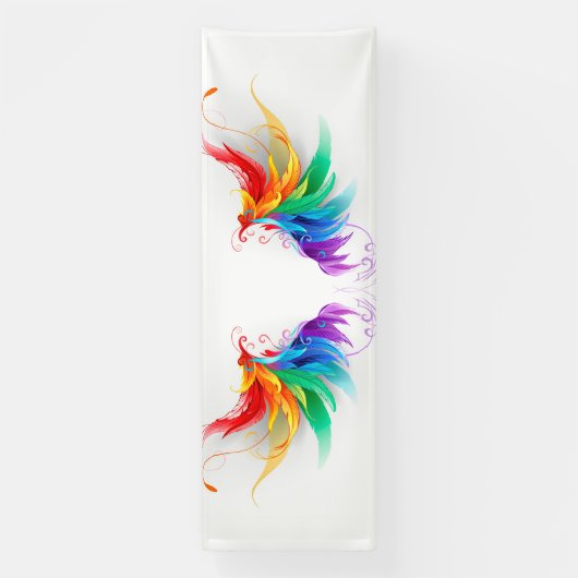 Banderoles Ailes fluffy arc-en-ciel (Verticale)
