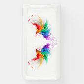 Banderoles Ailes fluffy arc-en-ciel (Verticale)