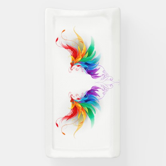 Banderoles Ailes fluffy arc-en-ciel (Verticale)