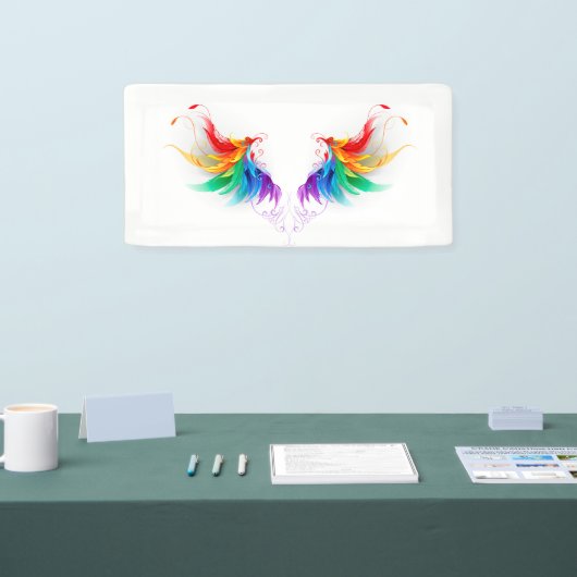 Banderoles Ailes fluffy arc-en-ciel (Salon professionnel)
