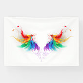 Banderoles Ailes fluffy arc-en-ciel (Horizontal)