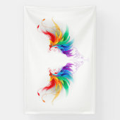 Banderoles Ailes fluffy arc-en-ciel (Verticale)