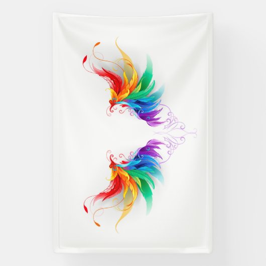 Banderoles Ailes fluffy arc-en-ciel (Verticale)