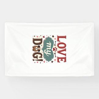 Banderoles Aime Moi Aime Mon Chien Vintage Joli Empreinte De 