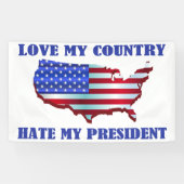 Banderoles Aimer mon pays haïr mon président (Horizontal)