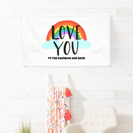 Banderoles Aimez-vous à l'arc-en-ciel et au retour (En situation)