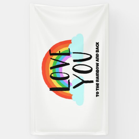 Banderoles Aimez-vous à l'arc-en-ciel et au retour (Vertical)