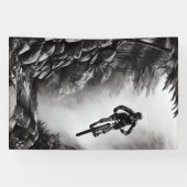 Banderoles Air - Vélo de montagne - Croquis numérique crayon (Horizontal)