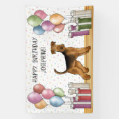 Banderoles Airedale Terrier Cute Dog Pastel Joyeux Anniversai (Verticale)
