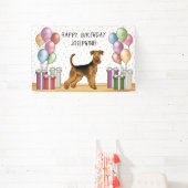Banderoles Airedale Terrier Cute Dog Pastel Joyeux Anniversai (Insitu)