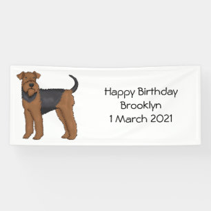 Banderoles Airedale terrier dog cartoon