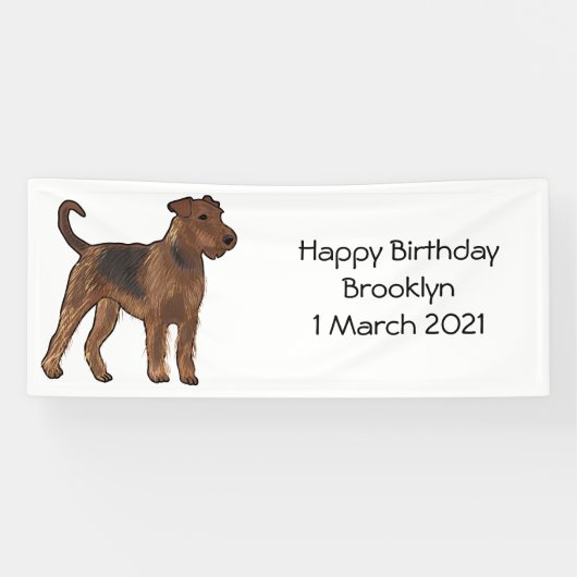 Banderoles Airedale terrier dog cartoon (Horizontal)
