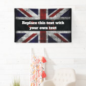 Banderoles Ajouter du texte sur le coussin drapeau anglais (En situation)