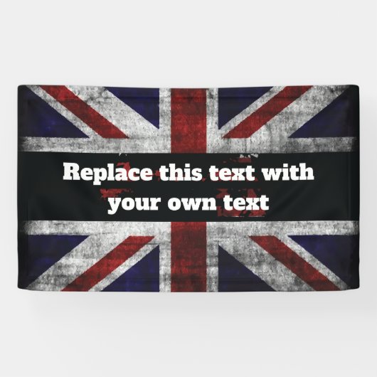 Banderoles Ajouter du texte sur le coussin drapeau anglais (Horizontal)