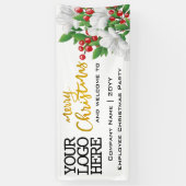 Banderoles Ajouter le logo aquarelle florale | Joyeux Noël d' (Vertical)