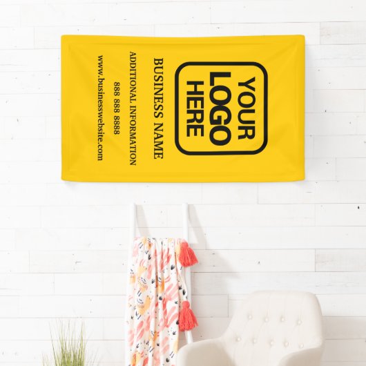 Banderoles Ajouter un logo Simple Profession moderne Jaune No (En situation)