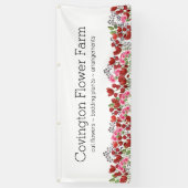 Banderoles Ajouter un nom d'entreprise| Ferme de fleurs perso (Vertical)