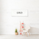 Banderoles Ajouter votre logo commercial Rectangle Simple Min (En situation)
