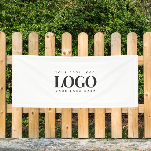 Banderoles Ajouter votre logo commercial Rectangle Simple Min