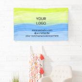 Banderoles ajouter votre logo nom commercial texte aquarelle  (En situation)