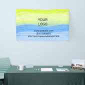 Banderoles ajouter votre logo nom commercial texte aquarelle  (Salon professionnel)