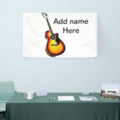 Banderoles Ajouter votre nom texte brun acoustique guitare éd (Salon professionnel)