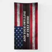 Banderoles Ajouter votre texte sur le drapeau américain (Verticale)