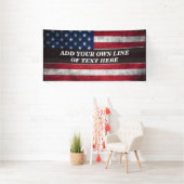 Banderoles Ajouter votre texte sur le drapeau américain (Insitu)