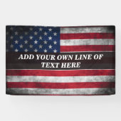 Banderoles Ajouter votre texte sur le drapeau américain (Horizontal)