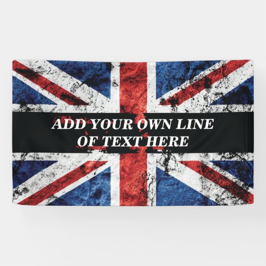 Banderoles Ajouter votre texte sur le drapeau anglais Jeu d'o (Horizontal)