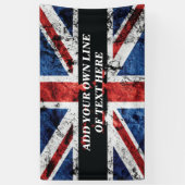 Banderoles Ajouter votre texte sur le drapeau anglais Jeu d'o (Vertical)