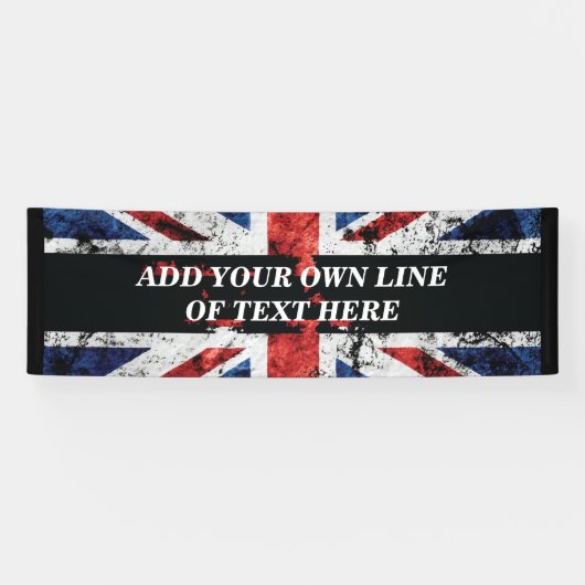 Banderoles Ajouter votre texte sur le drapeau anglais Jeu d'o (Horizontal)