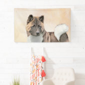Banderoles Akita Peinture - Cute Original Chien Art (En situation)