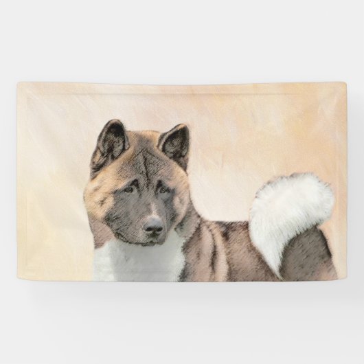 Banderoles Akita Peinture - Cute Original Chien Art (Horizontal)