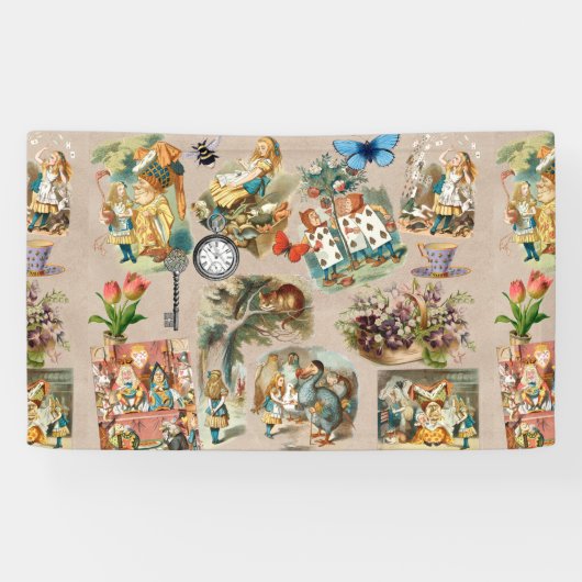 Banderoles Alice à Wonderland Cheshire Cat Characters (Horizontal)