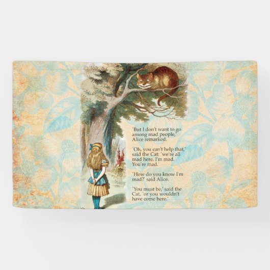 Banderoles Alice au pays des merveilles Cheshire Cat Mad (Horizontal)