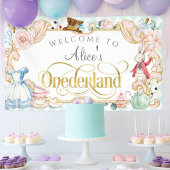 Banderoles Alice's Onederland fille premier anniversaire toil