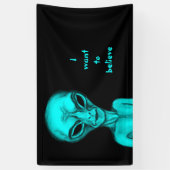 Banderoles Alien, je veux croire (Vertical)