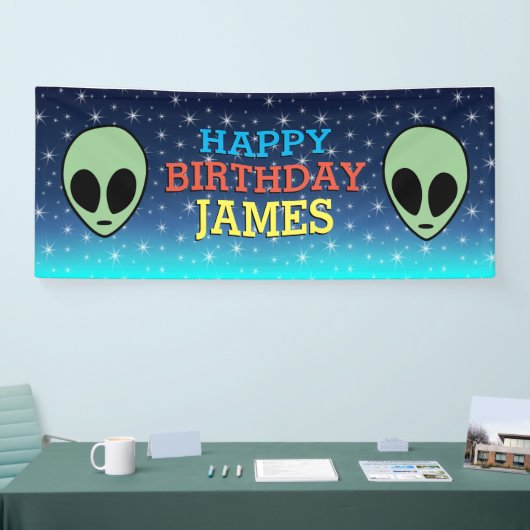 Banderoles Alien vert d'anniversaire (Salon professionnel)