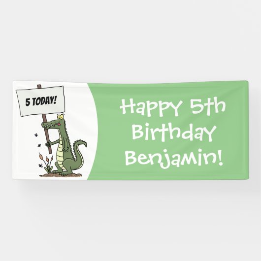 Banderoles Aligator de crocodile drôle avec dessin animé (Horizontal)