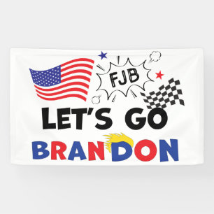 Banderoles ALLONS BRANDON avec les cheveux Trump