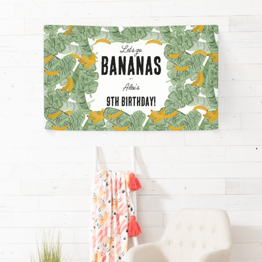 Banderoles Allons-y Bananas Banana Tropical Birthday Theme (En situation)