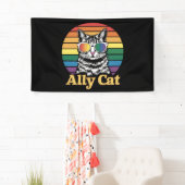 Banderoles Ally Cat LGBT Rainbow Flag LGBTQ Cadeau (En situation)