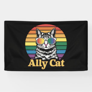 Banderoles Ally Cat LGBT Rainbow Flag LGBTQ Cadeau